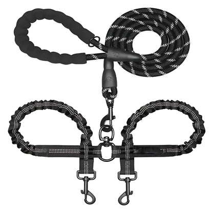 Double Dog Leash with Padded Handle