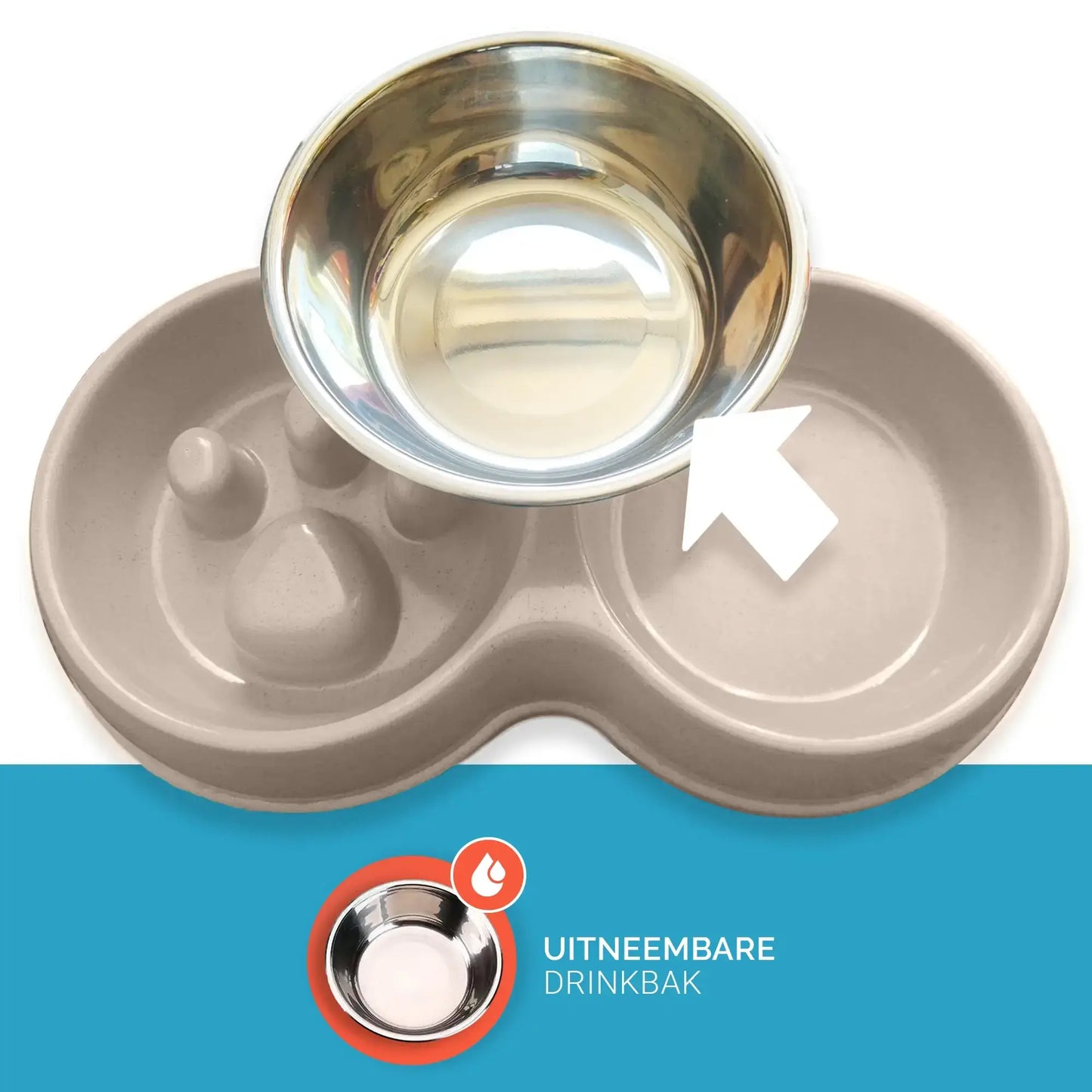 Anti-gulp bowl for cats and small dogs