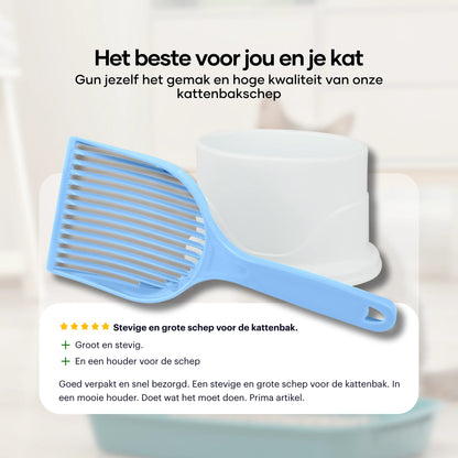 Cat litter scoop with holder