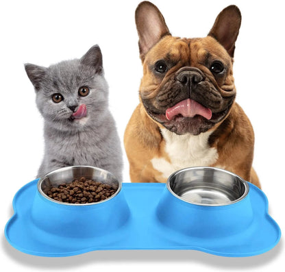 Double Feeder for Cats and Dogs