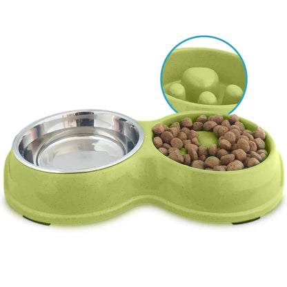 Anti-gulp bowl for cats and small dogs