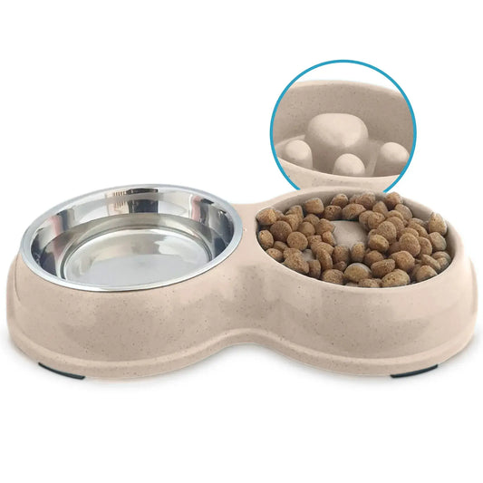 Anti-gulp bowl for cats and small dogs