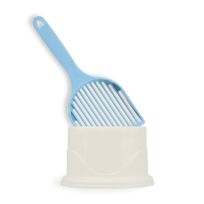 Cat litter scoop with holder