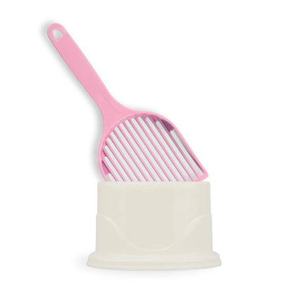 Cat litter scoop with holder