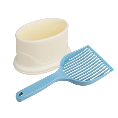 Cat litter scoop with holder