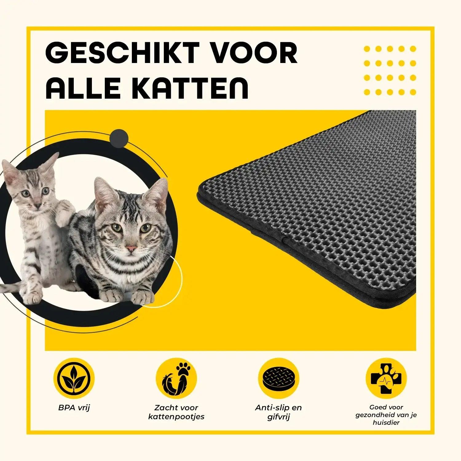 Verbeterde kattenbakmat | 75 x 55 cm onderlegger voor kattenbak Honingraatdesign, kattenbakmat waterdichte dubbele laag, gemakkelijk schoon te maken kattenbakonderlegger Verbeterde kattenbakmat | 75 x 55 cm onderlegger voor kattenbak Honingraatdesign, kattenbakmat waterdichte dubbele laag, gemakkelijk schoon te maken kattenbakonderlegger